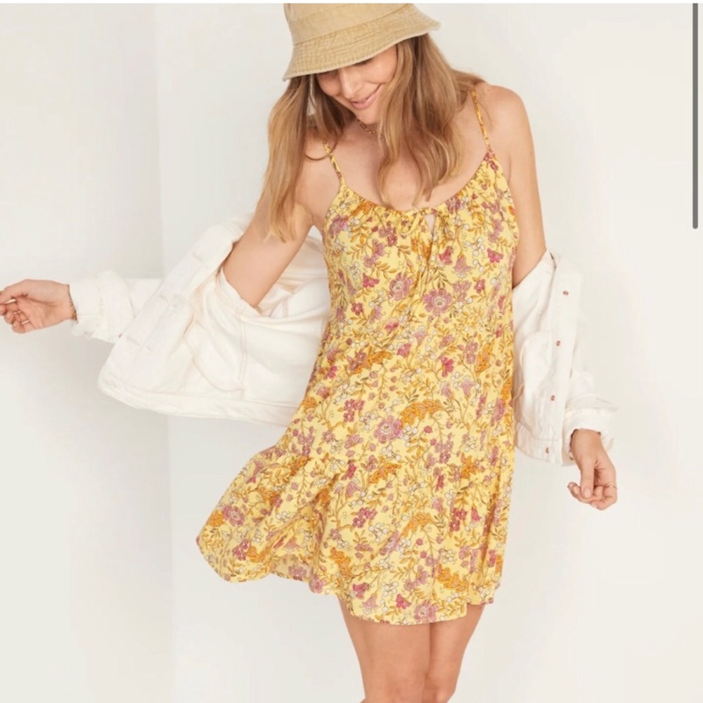Old Navy Yellow Floral Cami Dress XS